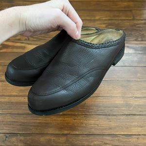 Ariat Pebbled Leather Mule Clogs Slip On Shoes Dark Brown ATS Equipped size 8.5B